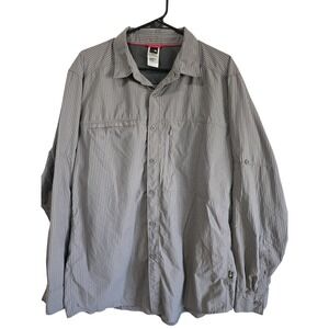 The North Face Hiking Fishing Camping LS Shirt Mens XL Vented 100% Nylon EUC
